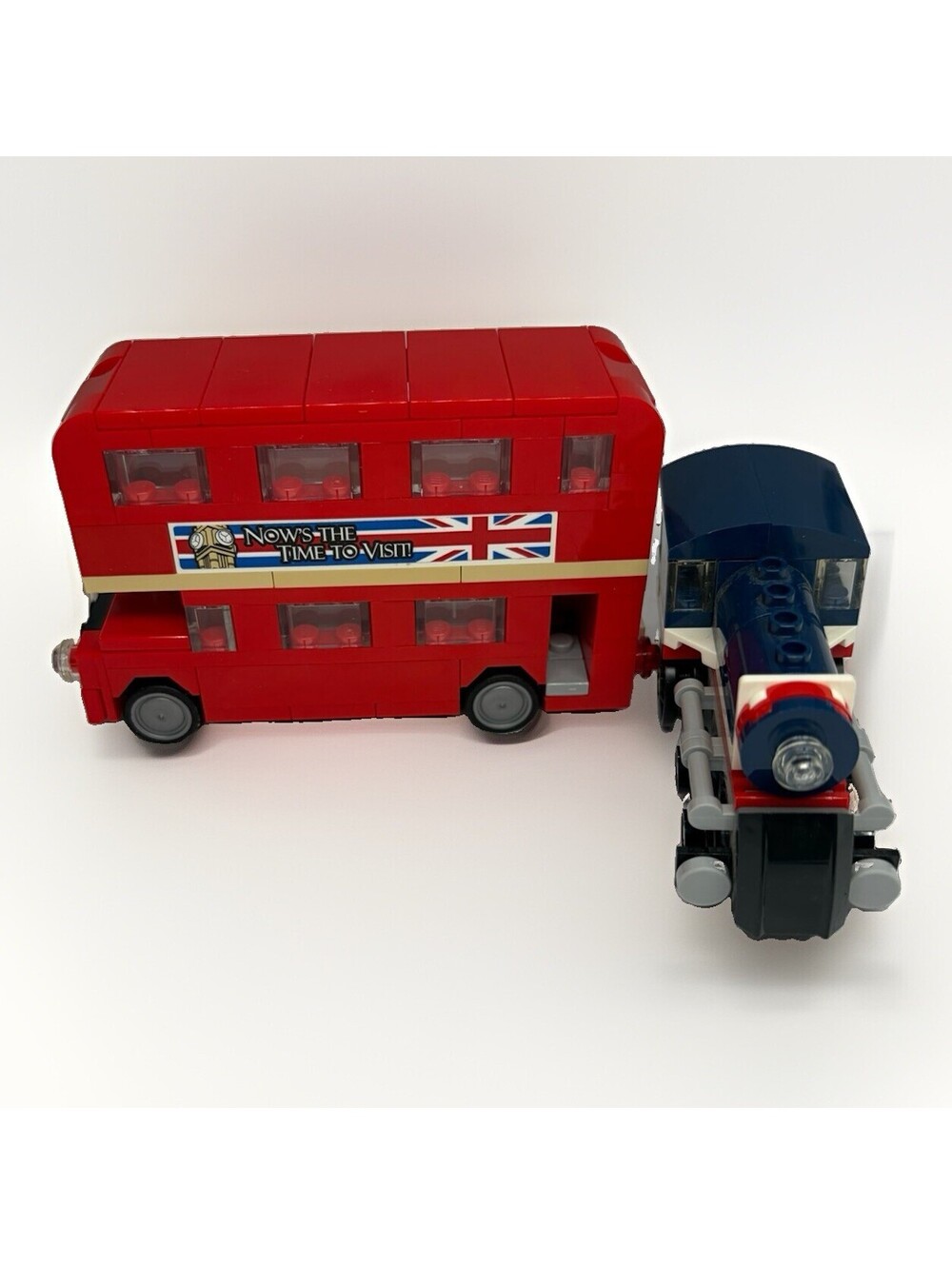 Lego Creator Double Decker Westminister Bus Built 40220 & 30575 Train Engine